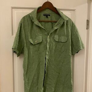 Banana Republic Light Green Linen Casual Shirt